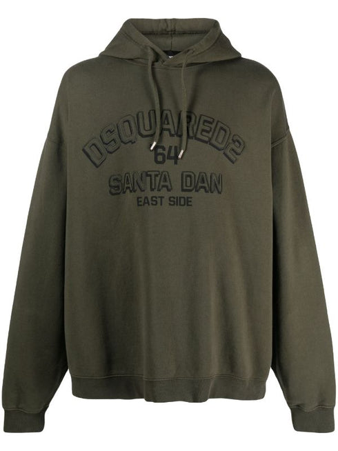 logo-embossed cotton hoodie